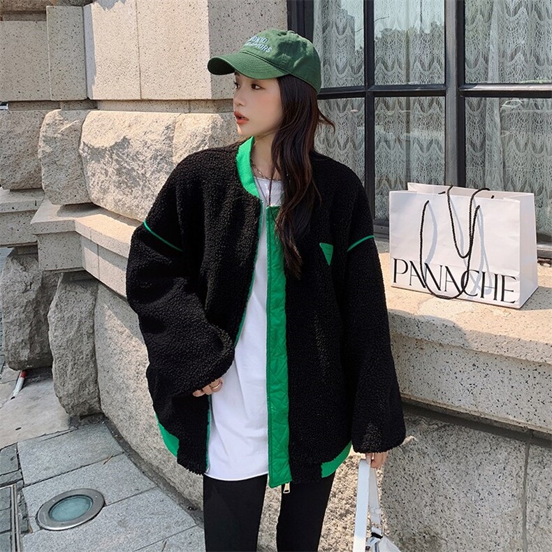 【新款】两面穿百搭撞色羊羔毛805-P175-K258，女装皮草，浙宝189