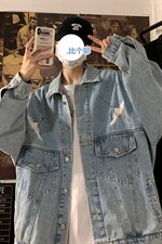2021秋季新港风海报墙日系大码男仙鹤刺绣牛仔夹克外套NJ125-P70，男装夹克，电商A001