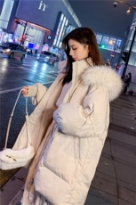主推现货高点击中长款大毛领棉衣163-1116-P185-控268，女装棉衣/棉服，拾菱