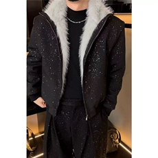 【有货】DMF924-特批120冬季高品质内里全毛毛呢星空加厚棉服，男装棉衣，星座603-2