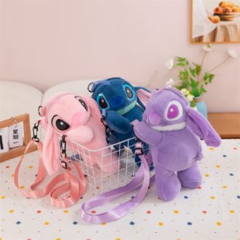 史迪迪双肩包精品毛绒可爱卡通包，雪光毛绒玩具