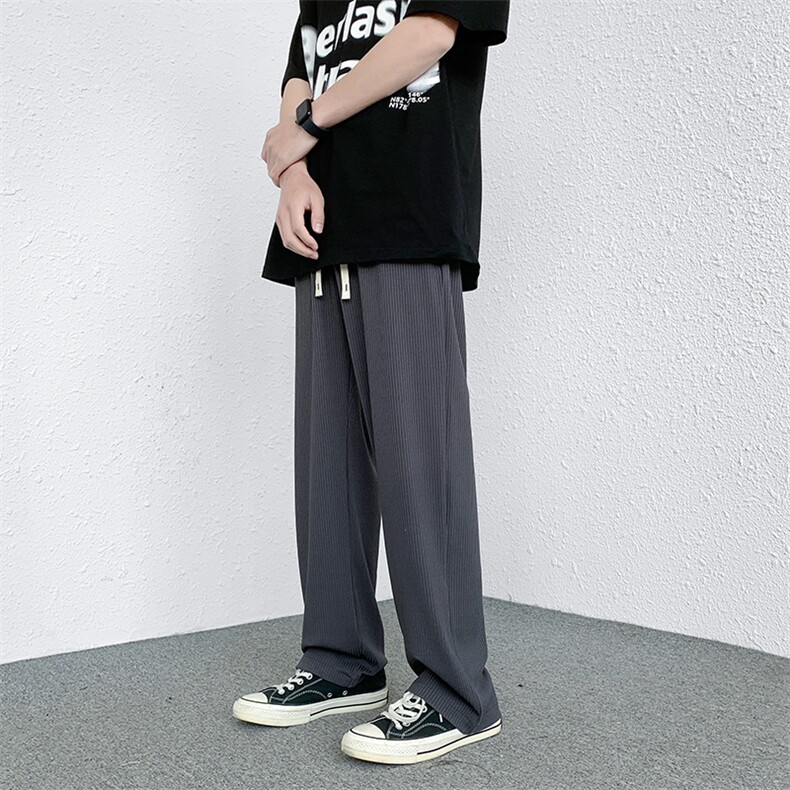 港风直播高品质大码休闲裤直筒裤冰丝裤A014-DY2135-P50控68,男装休闲裤,电商A014