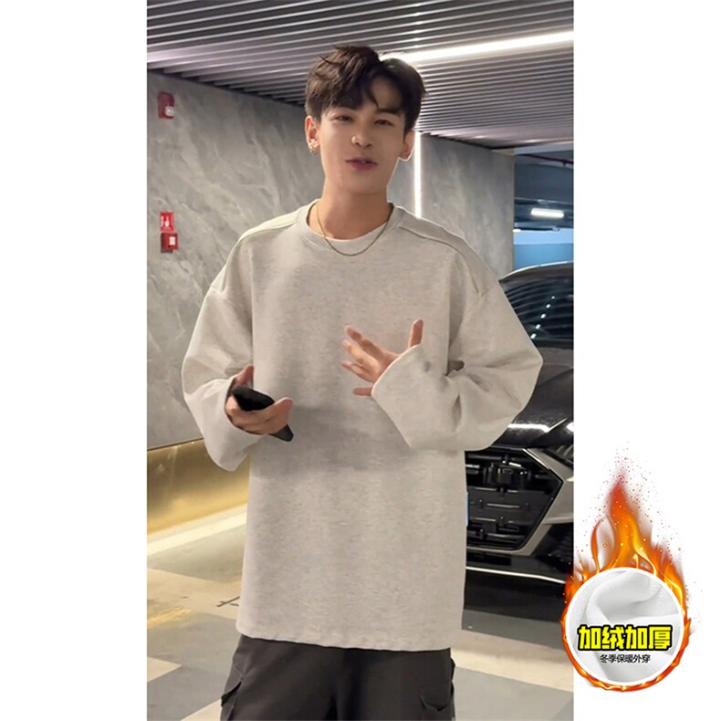 480G重磅加绒硬挺boxy男女秋冬美式高街结构拉链肩圆领卫衣厚外套，女装短外套，电商A486-1