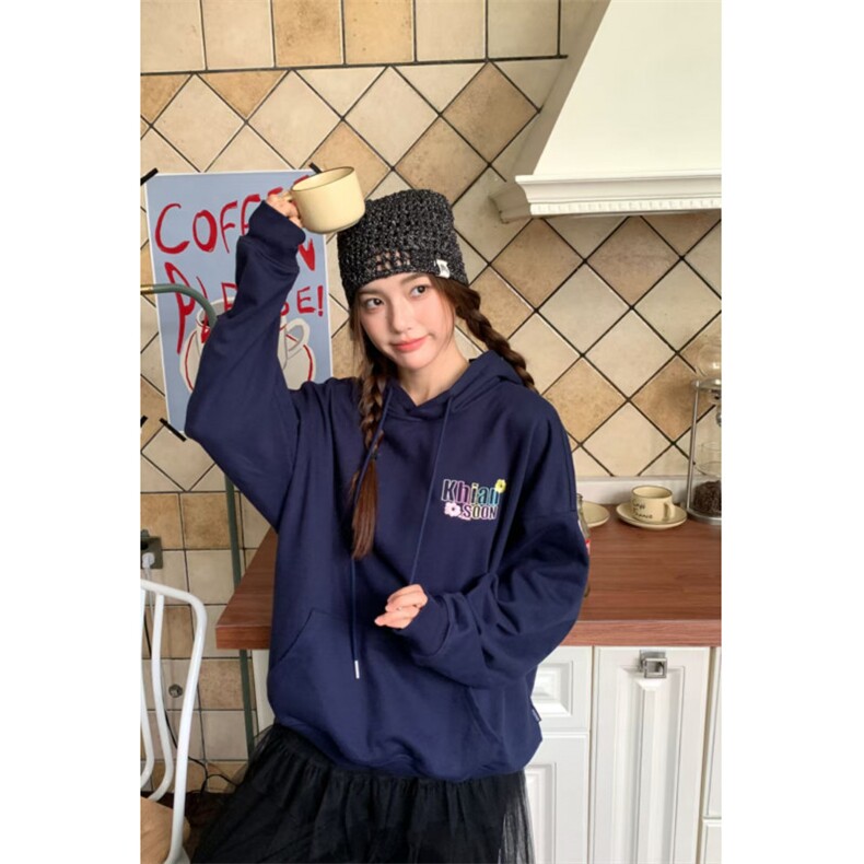 5571-P55原版刺绣口袋压线纯棉华棉复合休闲卫衣薄款/加绒,女装卫衣/绒衫,星座617A-2