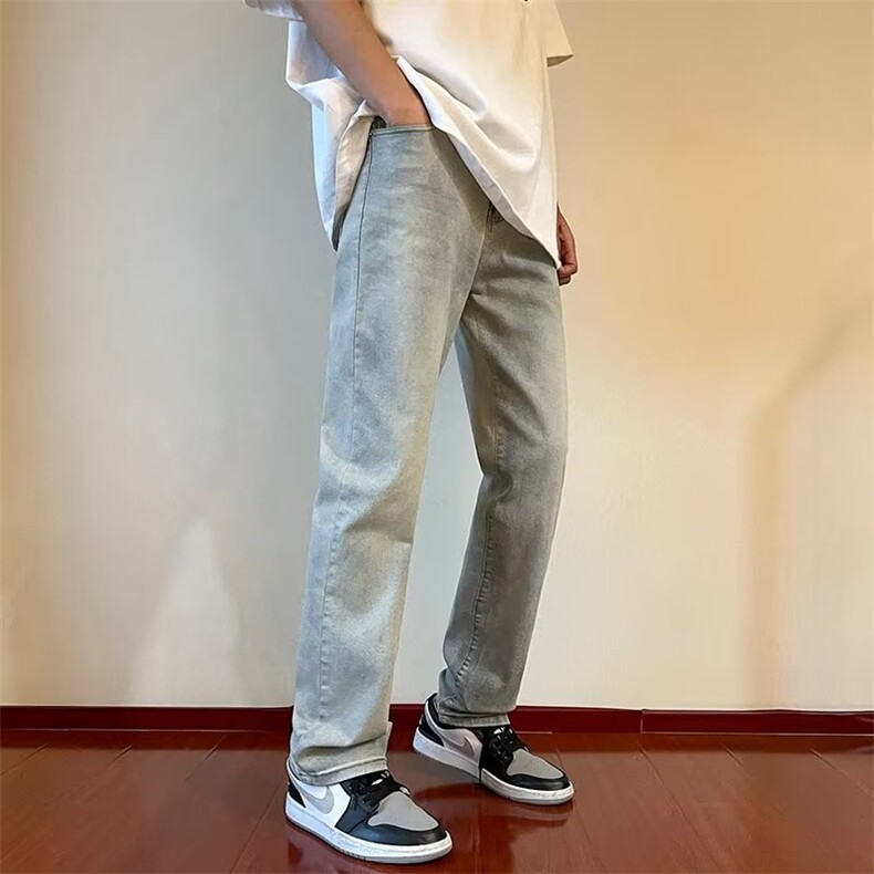 美式牛仔裤男春秋新款休闲直筒裤N749P53,男装牛仔裤,星座1116-2