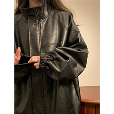 中性风黄底钢印夹克女大码夹克男情侣皮衣女外套JK8749P90控128，男装夹克，星座226-1
