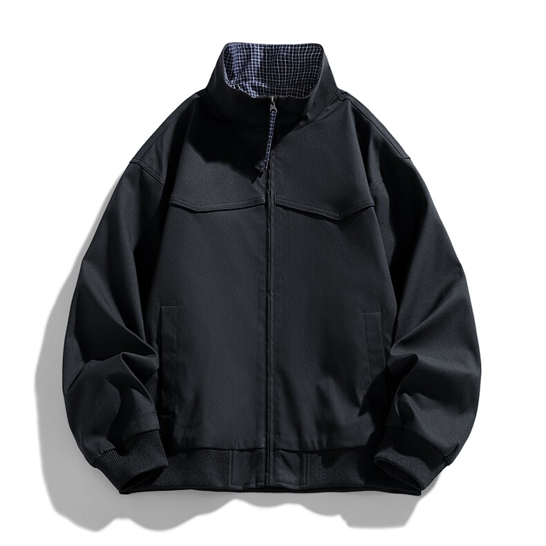 复古格纹内衬立领夹克男春季宽松休闲工装外套XZ309JK8617P73,男装夹克,星座309（原A406）