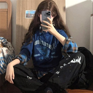 DB333-P48美式街头嘻哈涂鸦运动裤男女宽松阔腿潮裤-网图现货图片