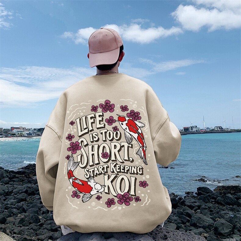 直播品质340克重磅纯色华棉美式卫衣圆领印花大码XZ517A-BK12119,男装卫衣,星座517A