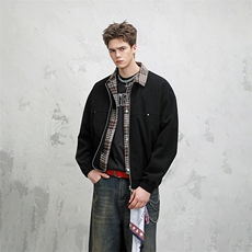 311B-1-25022-P75控138潮牌高街假两件夹克耐脏垂宽松休闲上衣，男装夹克，星座311B-1