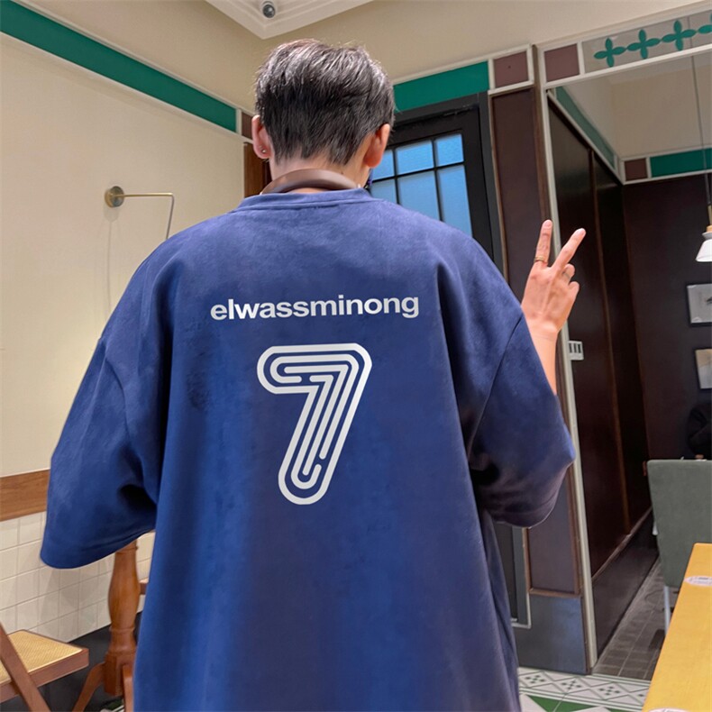 量大优供视频重磅麂皮绒短袖T恤男JPDX202-特P19,男装T恤,电商B367