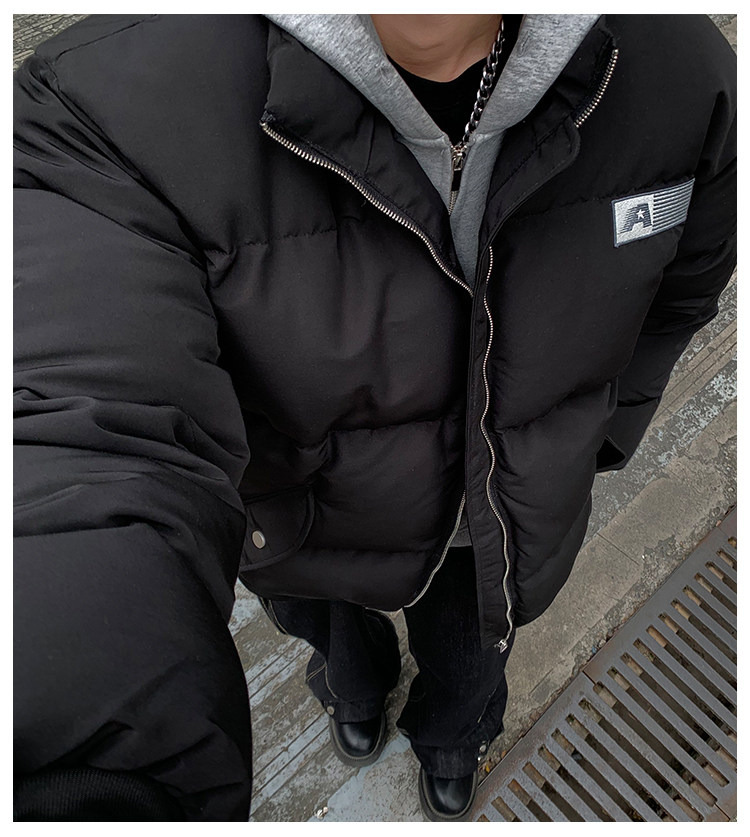 美式复古字母刺绣加厚棉服冬季棉衣男宽松情侣立领棉外套潮牌p108,男装棉衣,电商C307
