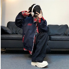 拉链款日常外穿宽松型美式复古假两件衬衫夹克310A-4-3623-P80，男装夹克，星座310A-4