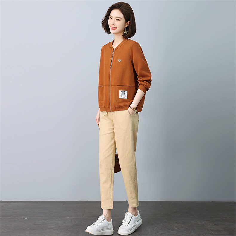 2025春秋中年妈妈外套女卫衣套装女装运动服开衫上衣,女装套装/套裙,忆绮罗