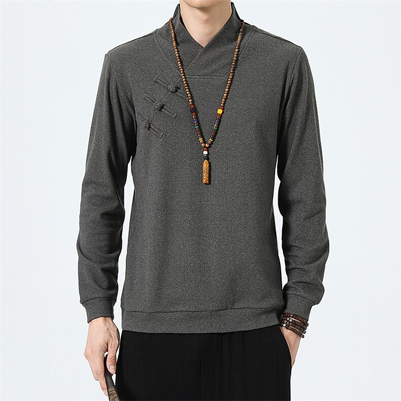 2025新款秋冬风长袖卫衣汉服盘扣中式保暖打底衫2378-P60,男装T恤,星座1105-3
