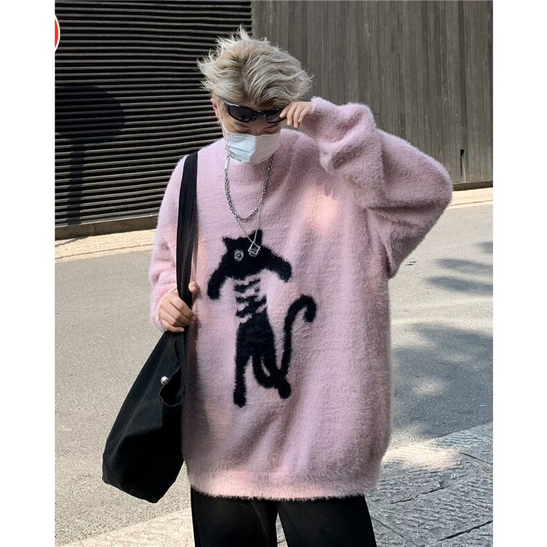 美式男慵懒风休闲针织衫水貂绒毛衣JY73P55,男装针织衫/毛衣,星座1116-2