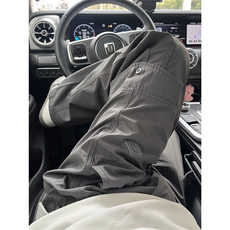 灰色三防软壳冲锋裤男款春季美式机能防水工装裤子户外直筒登山裤，男装工装外套，星座1210-1