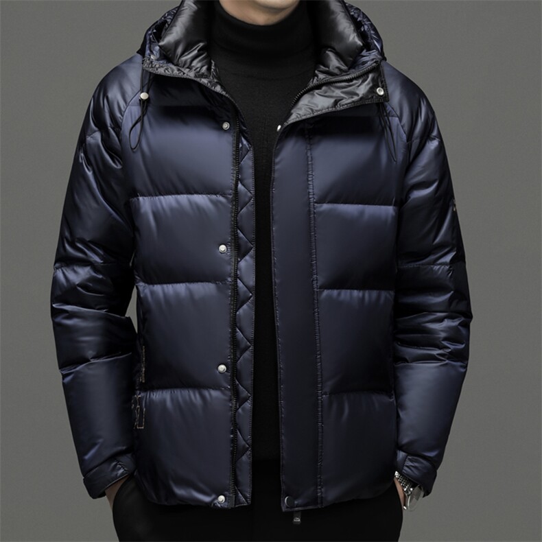 羽绒服男冬季中年休闲连帽加厚男装上衣保暖白鹅绒爸爸冬装外套,男装羽绒服,电商B212（原钱塘6029）