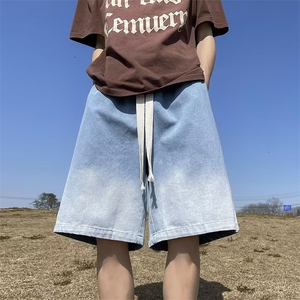潮新款六分裤青春流行简约男休闲直筒牛仔裤D1088P32图片