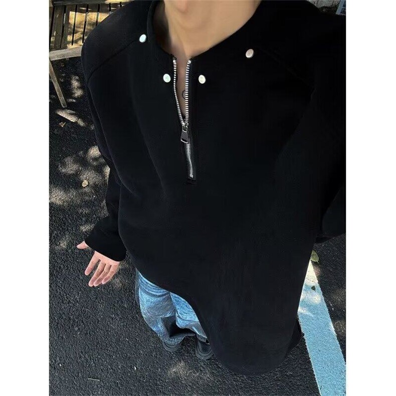 现货潮牌半拉链卫衣男穿搭高级感cleanfit美式长袖t恤L67966-p39，男装T恤，星座1008