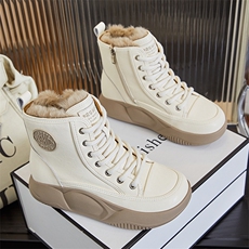 真皮兔毛雪地靴2024冬季新款复古厚底棉鞋厚底加绒女靴百搭靴子女，女鞋雪地靴，电商A223