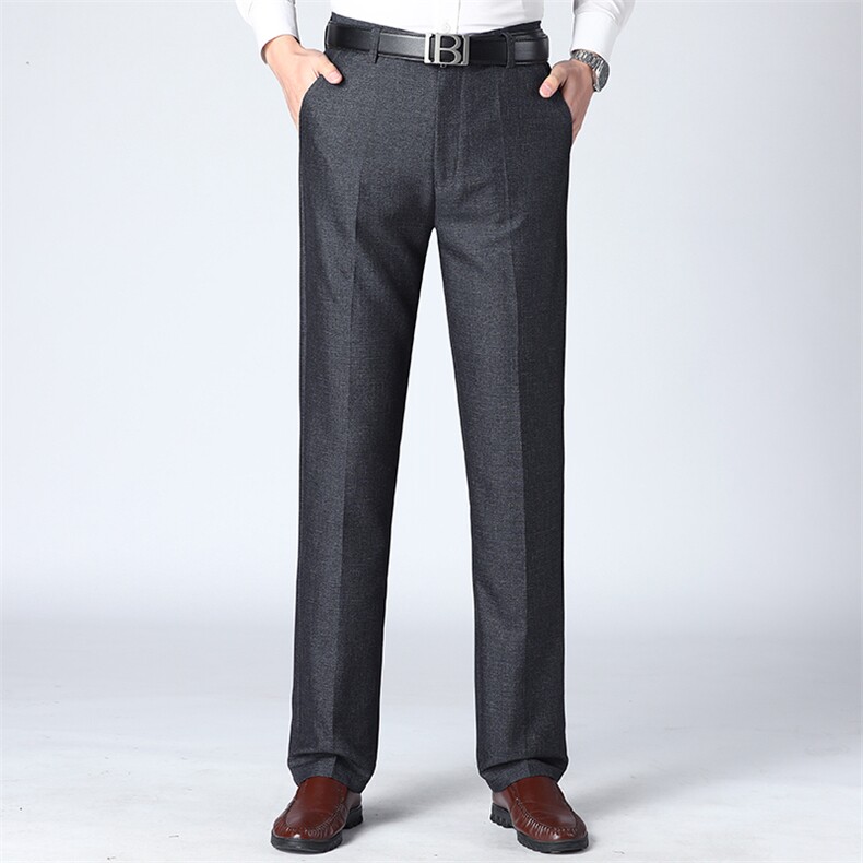 春夏新款2023年男士宽松直筒大板中老年爸爸弹力长裤商务休闲裤子，男装西裤，电商B360