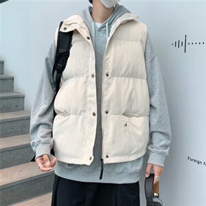 2021秋冬季灯芯绒无袖背心马甲男潮牌保暖坎肩马夹上衣 W1553-P48图片