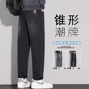 春季新款牛仔裤男士宽松直筒潮牌美式复古阔腿休闲长裤K6623-P52图片