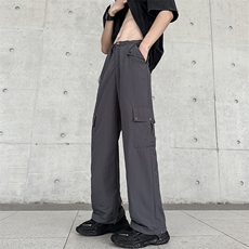 休闲裤男韩版潮流高街帅气口袋2023夏季新款ins宽松长裤K4063-P41，男装休闲裤，星座412-3