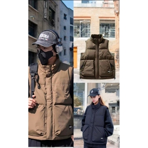 秋冬季新款立体口袋纯色小标拉链棉马甲坎肩休闲  313B-0826-P60图片