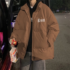 港风夜景冬款字母印花宽松休闲立领棉服A247-MY2091特批65控98，男装棉衣，电商A247