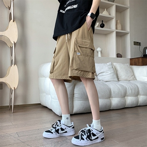 8XL-M 特大码冰丝短裤男五分裤褶皱休闲裤工装中裤DK1504P45控68图片