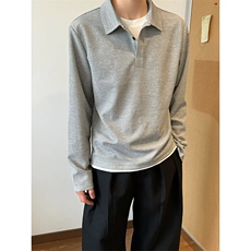 夏季新款港风日系复古翻领长袖T恤POLO衫男潮XZ213-TX07-P38控58，男装T恤，星座213