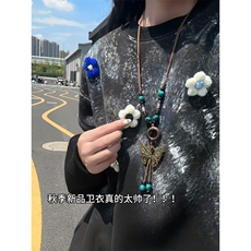 浅灰色美式复古花朵卫衣男女款秋季设计感长袖t恤情侣内搭打底衫，男装卫衣，星座809A(原222-1)