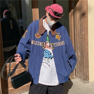 2025美式复古哈灵顿夹克春做旧高级感夹棉工装外套男JK1170-P108图片