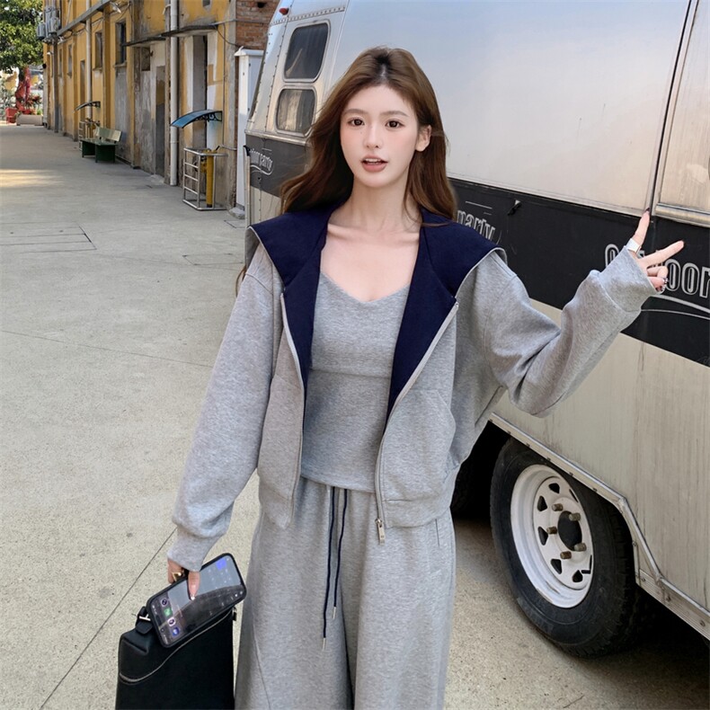 现货新款针织三件套连帽套装p195-k298,女装套装/套裙,丝露怡语