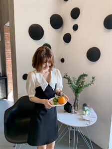 假两件连衣裙，两个色,女装连衣裙,约她