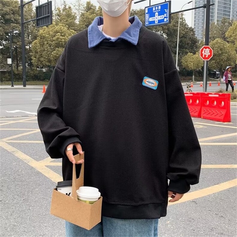 polo衫领卫衣男美式休闲情侣外套Y59P30,男装卫衣,星座1116-2