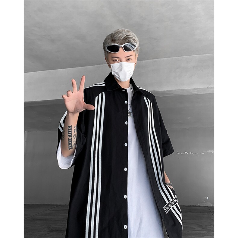 男士短袖夏季2024新款条纹衬衫X0A3P38,男装衬衫,星座1116-2