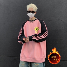 抖音得物供货提供视频秋冬重磅美式宽松织带圆领卫衣0710，男装卫衣，电商A486