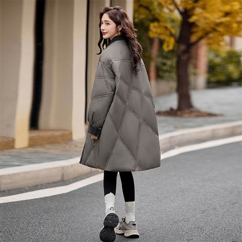 现货主推~白鸭绒羽绒服2004气质牛仔拼接大气百搭外套女装,女装羽绒服,半夏