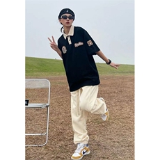 WE1703-P21日系复古简约刺绣短袖POLO衫男潮牌街头，男装Polo衫，电商B323A