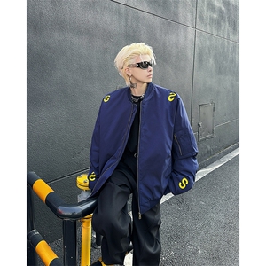 美式字母绣花棒球服棉夹克男女潮宽松情侣飞行棉服MY0891-P80图片