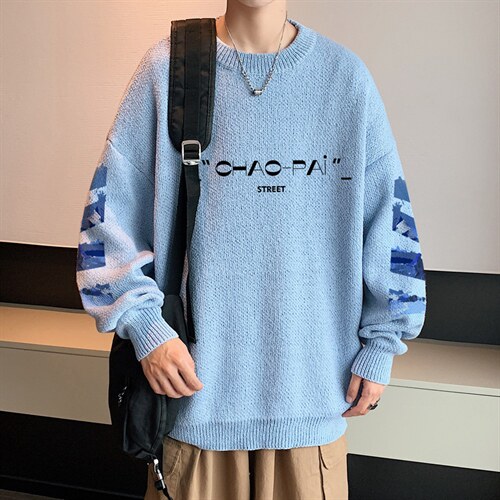 ！2023秋冬新款男士圆领毛衣百搭加厚潮流针织衫外套M813P50,男装针织衫/毛衣,电商B220