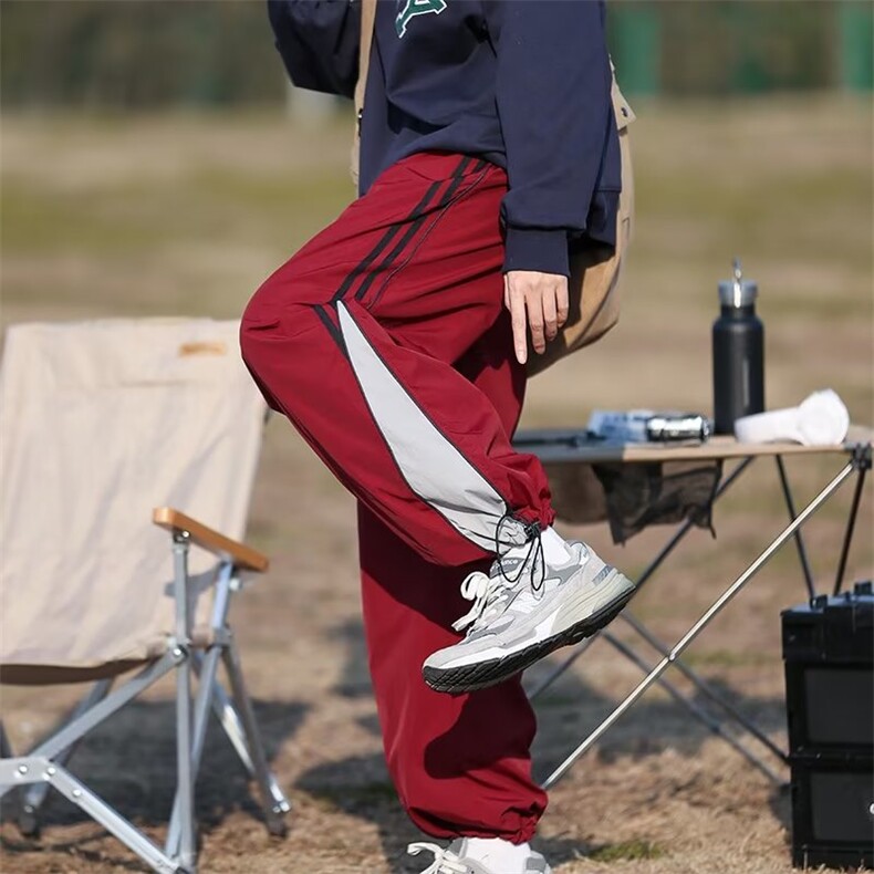 休闲裤男韩版潮流条纹拼色2024春秋新款ins宽松百搭长裤K3333-P43,男装休闲裤,星座412