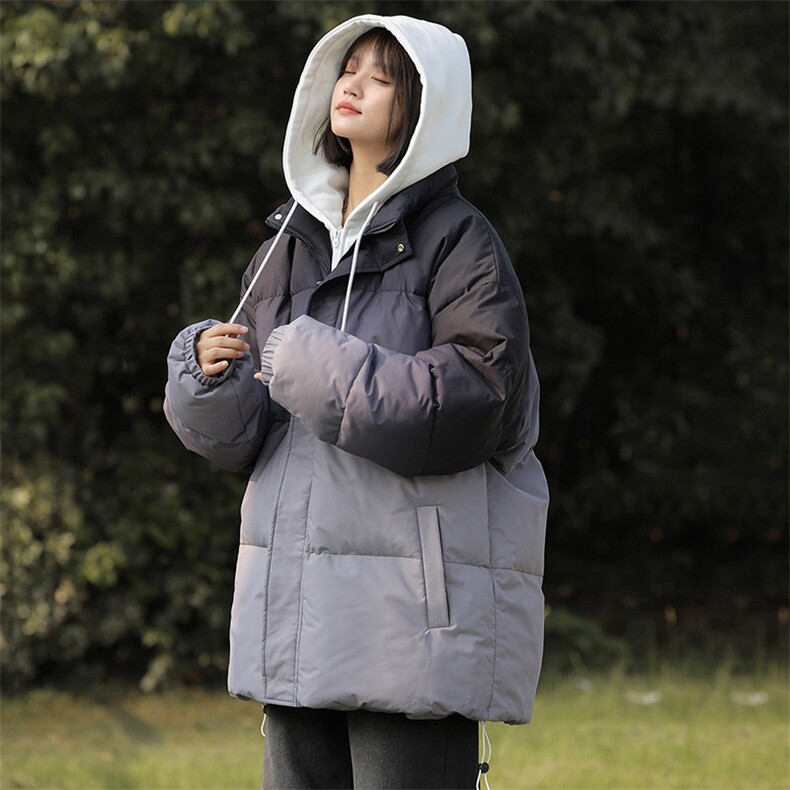 港风冬季渐变连帽假两件加厚上衣外套棉衣男MY8870P95，男装棉衣，星座1204-3