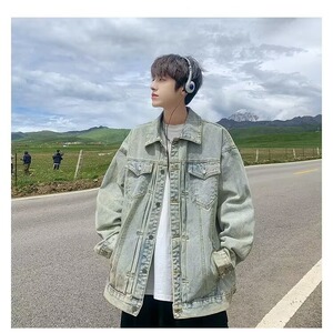 牛仔外套男春秋季潮牌美式高街男翻领痞帅宽松休闲上衣JK88-P60,男装工装外套,星座208-5
