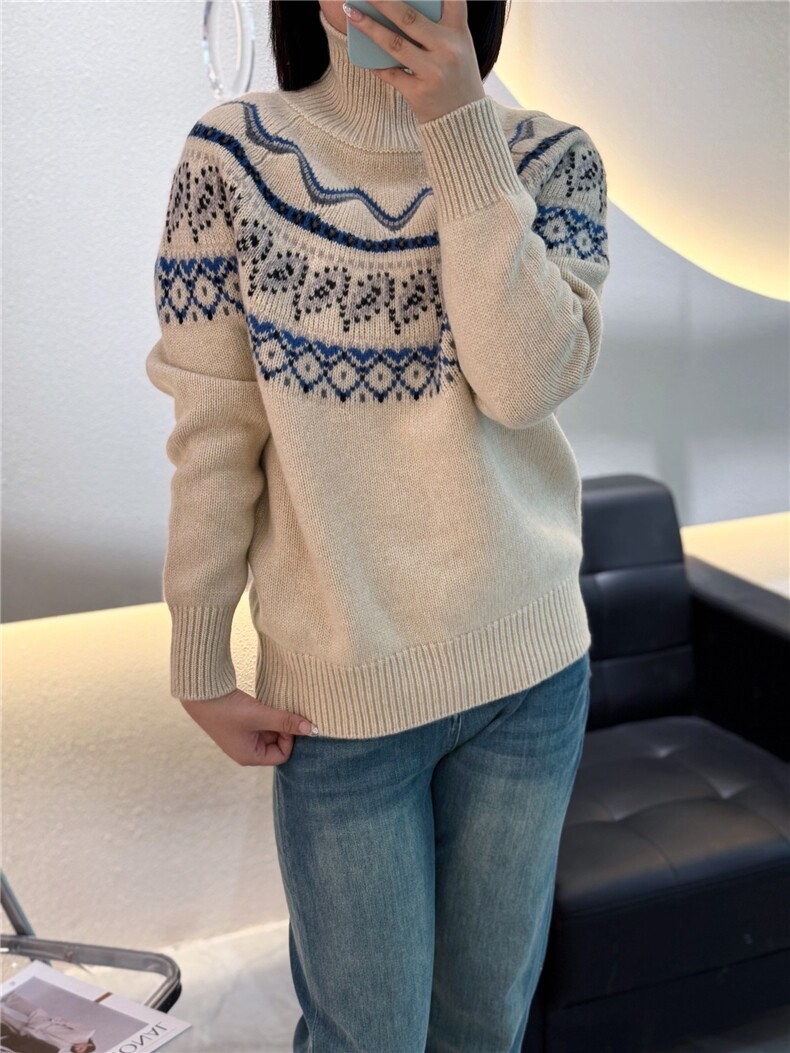 羊绒衫女秋冬新款半高领宽松毛衣百搭时尚针织打底衫,女装羊绒衫,大千羊绒