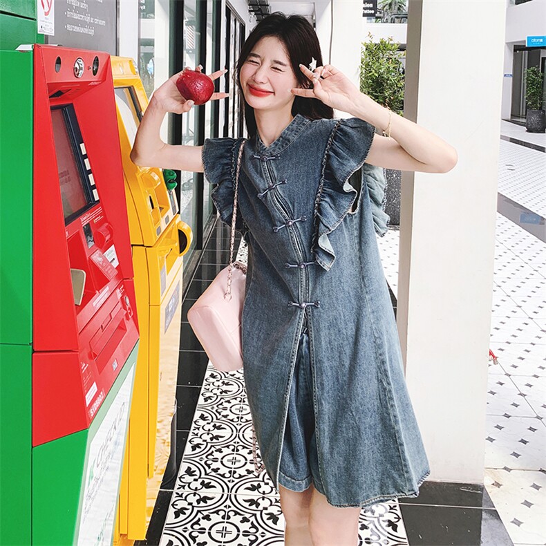 时尚套装法式时尚INS风牛仔裙韩版慵懒风小个子裙子,女装套装/套裙,2C069