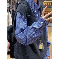 美式复古经典蓝格衬衫ZC087-特批30，男装衬衫，星座313A(原308A-2)